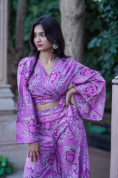 Boheme flower Wrap Co-ord set