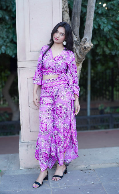 Boheme flower Wrap Co-ord set